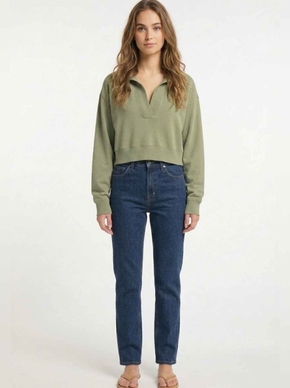 Hurley Women XL Easy Oversized Pullover Sweater Oil Green NWT Split Neck Collar